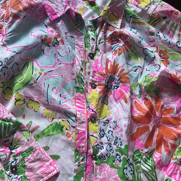 LILLY PULITZER Button Down 100%Cotton Shirt size medium for Target - Picture 7 of 8